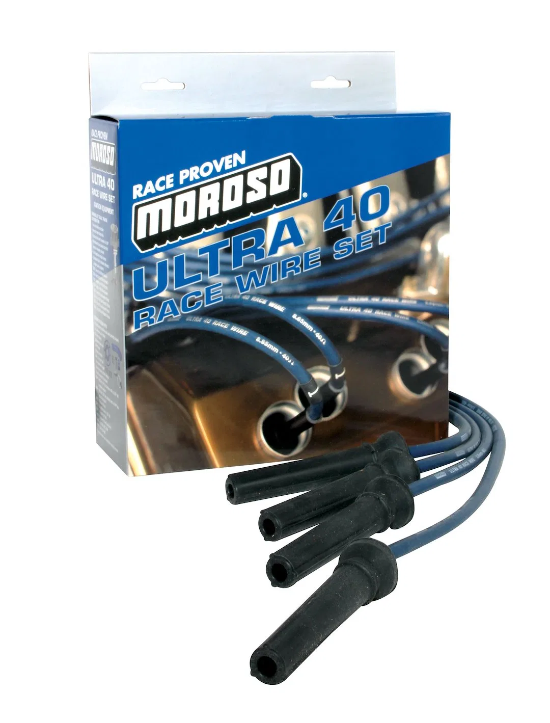 73617 – MOROSO Spark Plug Wire Set, For Use With Big Block Chevy/ Under The Headers Pre Assembled Blue 8.65 Millimete...